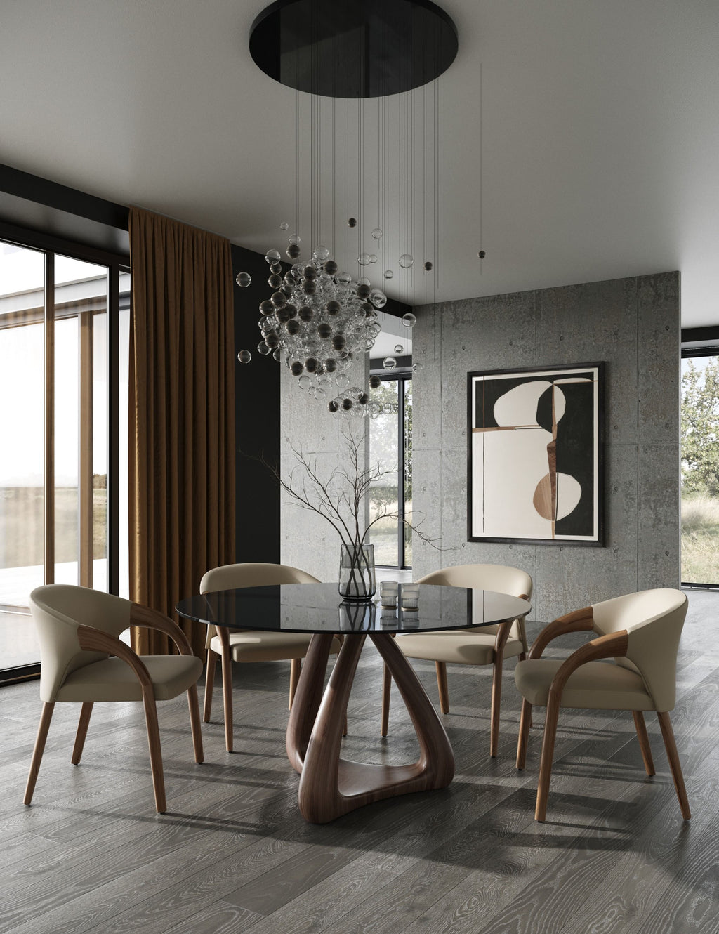 Wynetta Mid-Century Modern Vegan Leather Dining Chair