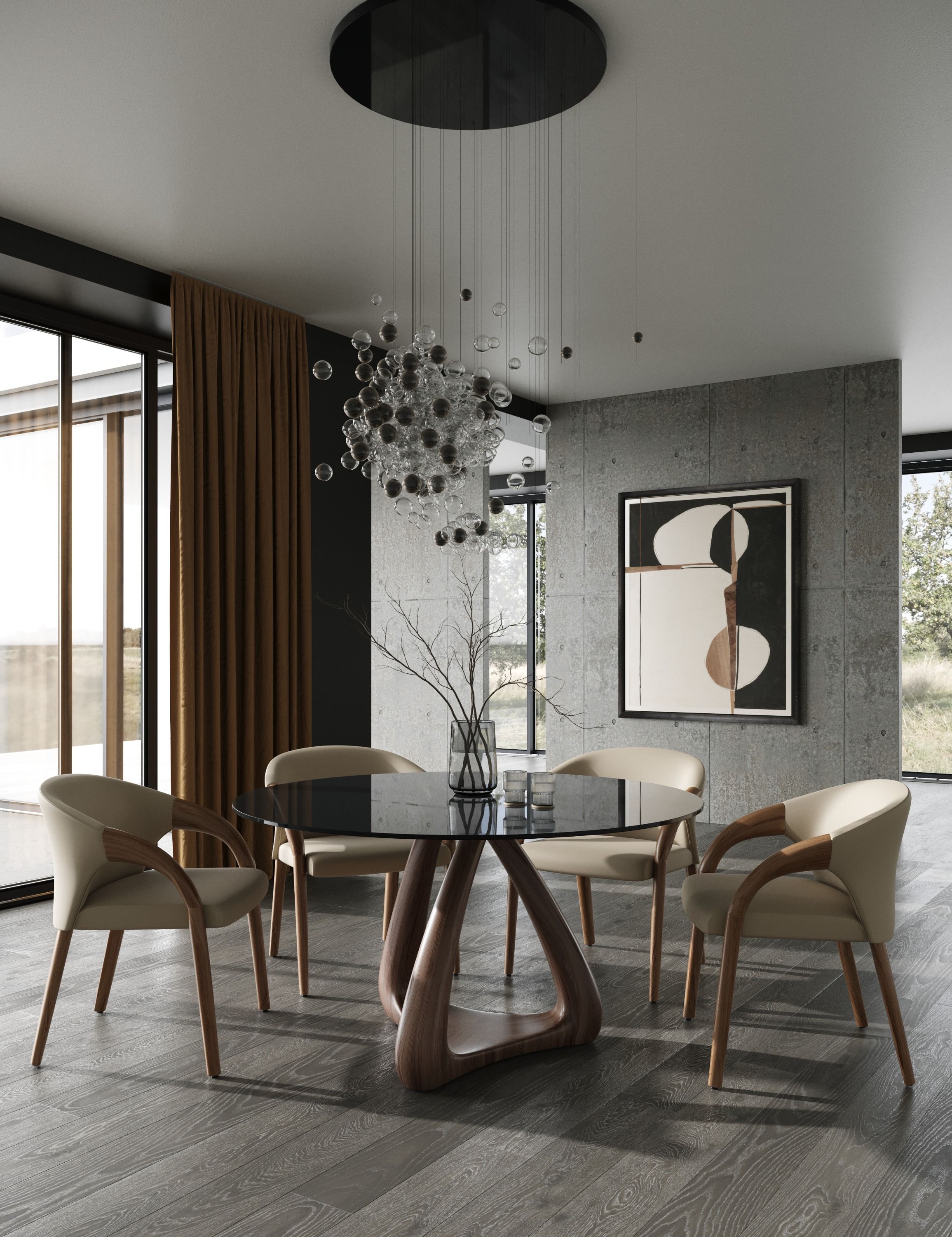 Wynetta Mid-Century Modern Vegan Leather Dining Chair