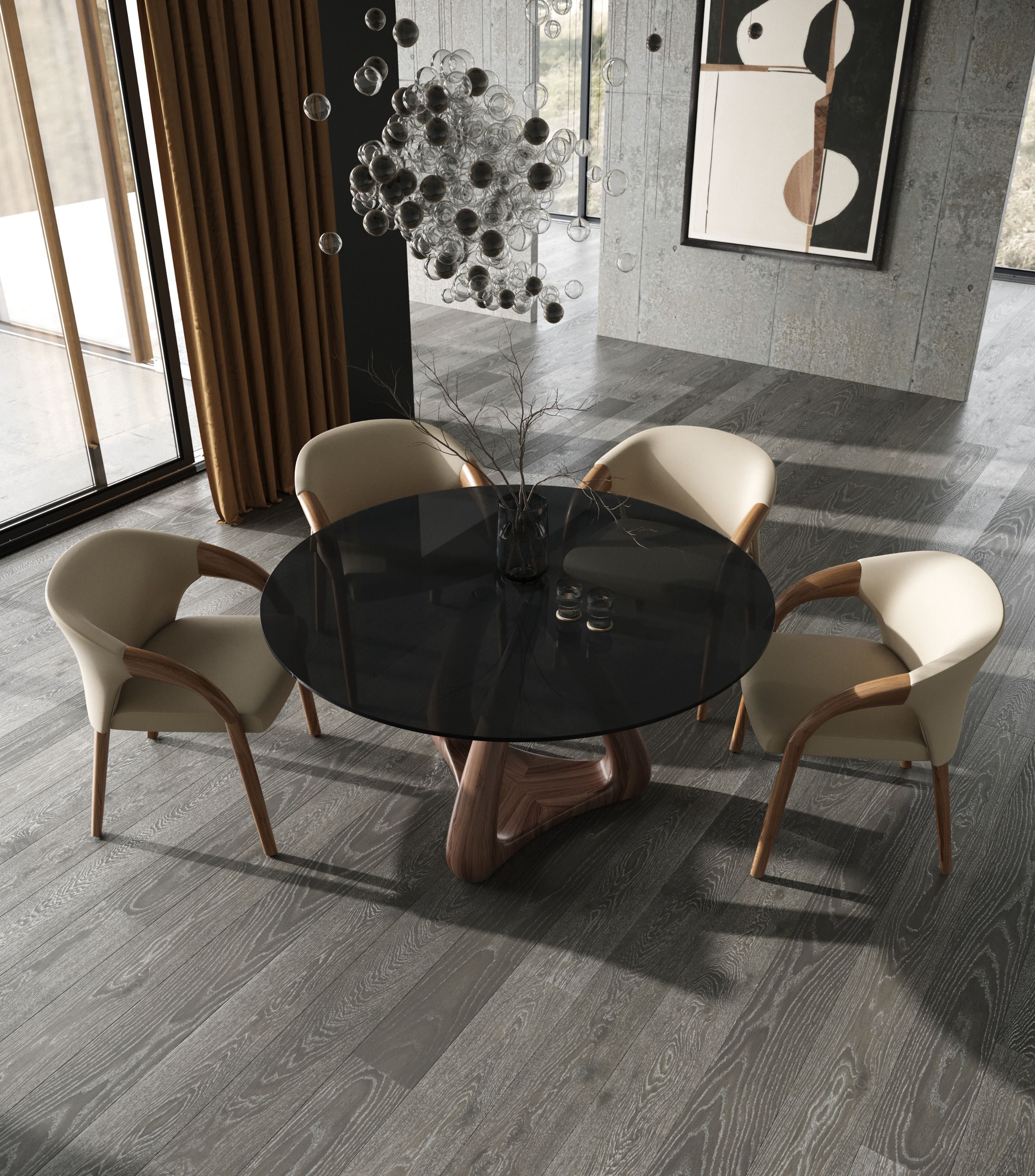 Wynetta Mid-Century Modern Vegan Leather Dining Chair