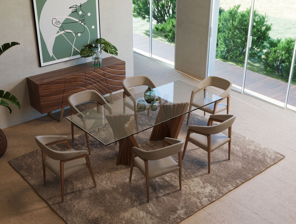 Corbin Mid-Century Glass Dining Table