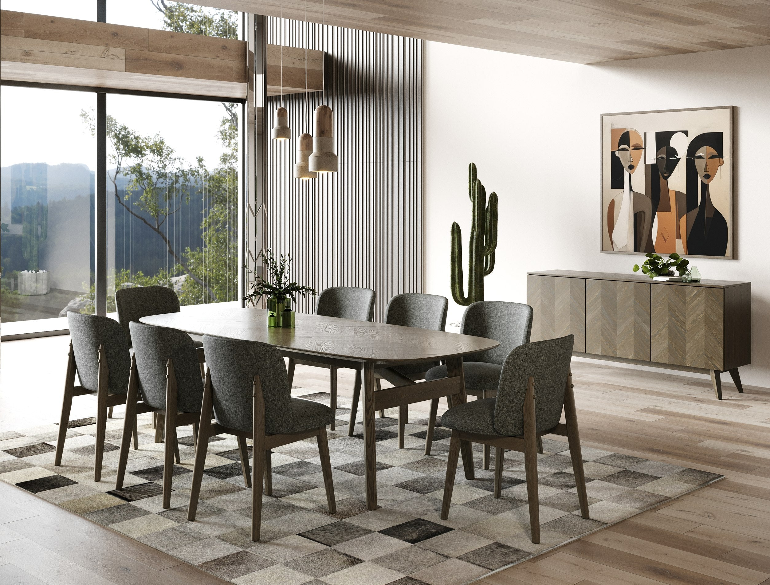 Costello - Mid-Century Modern Wenge Dining Table