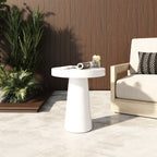 Desoto - Modern White Concrete Round End Table