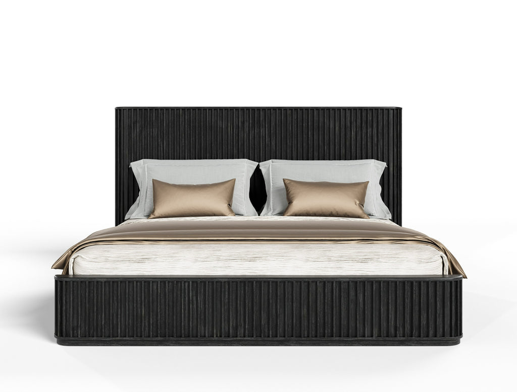Fields - Modern Black Acacia Bedroom Set - Modern Black Acacia Bedroom Set