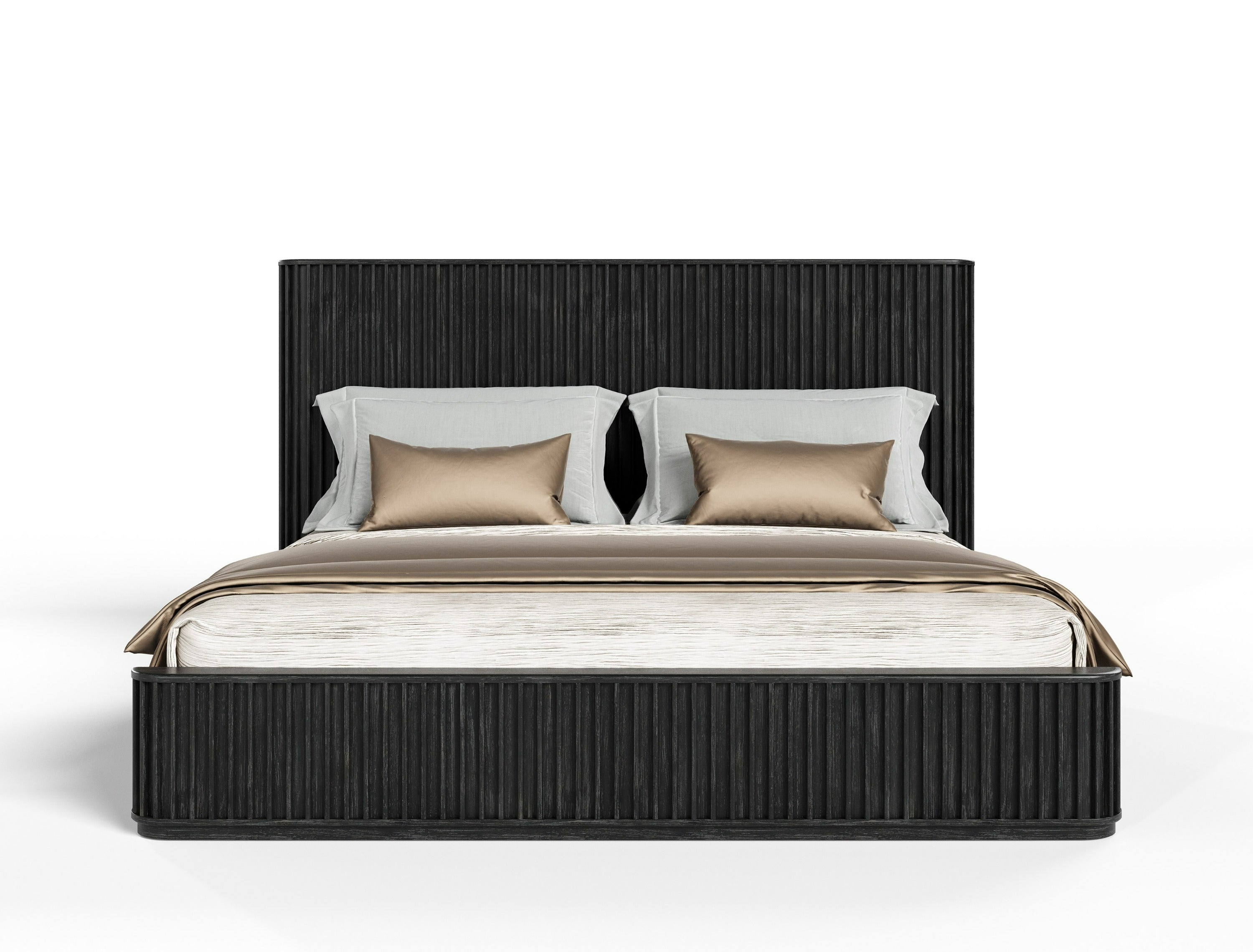 Fields - Modern Black Acacia Bedroom Set - Modern Black Acacia Bedroom Set
