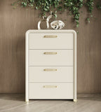 Florence - Modern Beige Leatherette + Gold Chest