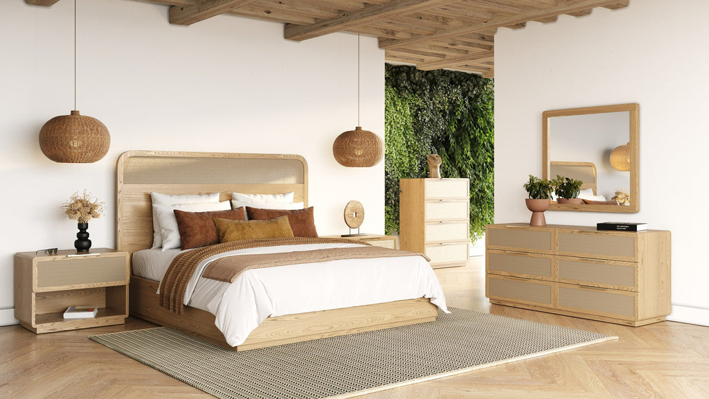 Gavin - Modern Natural Ash + Rattan Chest