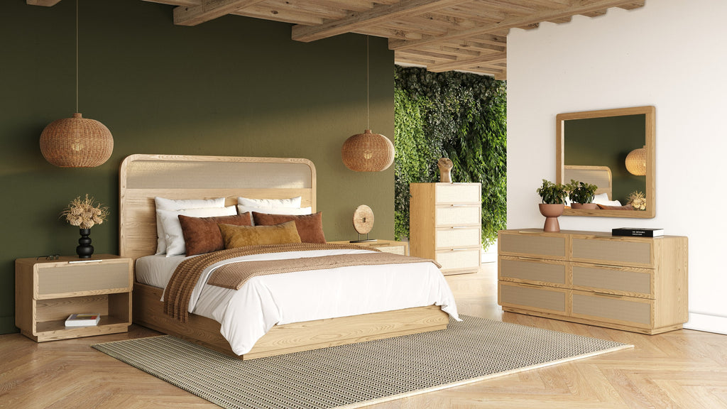 Gavin - Modern Natural Ash + Rattan Chest