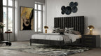 Eastern King Hemlock Modern Grey Velvet Bed