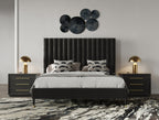 Eastern King Hemlock Modern Grey Velvet Bed