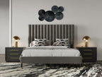 Hemlock - Eastern King Modern Grey Velvet Bed - Eastern King Modern Grey Velvet Bed