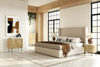 Cambridge White Marble & Mango 2 Drawer Nightstand