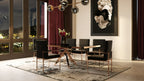 Trea - Modern Black Velvet & Rosegold Dining Chair