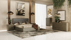 Lois - Modern Beige Shagreen + Brass Dresser