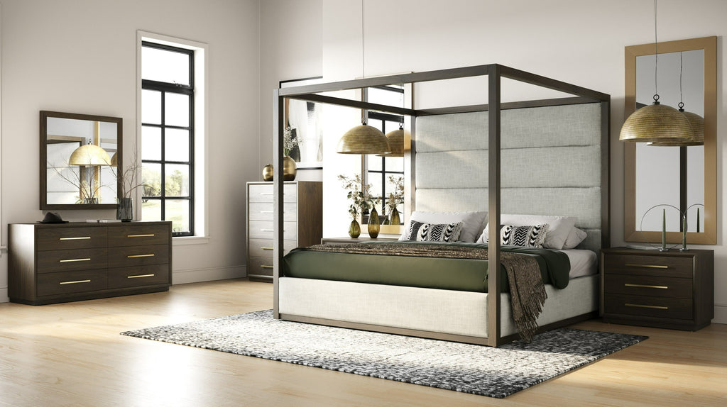 Manhattan - Contemporary Brown Oak Mirror