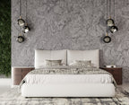 Patrick - Modern White Leather Bed - Modern White Leather Bed