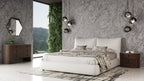 Patrick - Modern White Leather Bed - Modern White Leather Bed