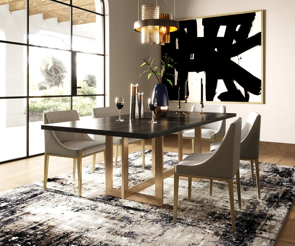 Fairview - Modern Grey & Brass Dining Chair