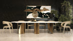 Reynold - Glam Faux Marble + Gold Stainless Steel Dining Table