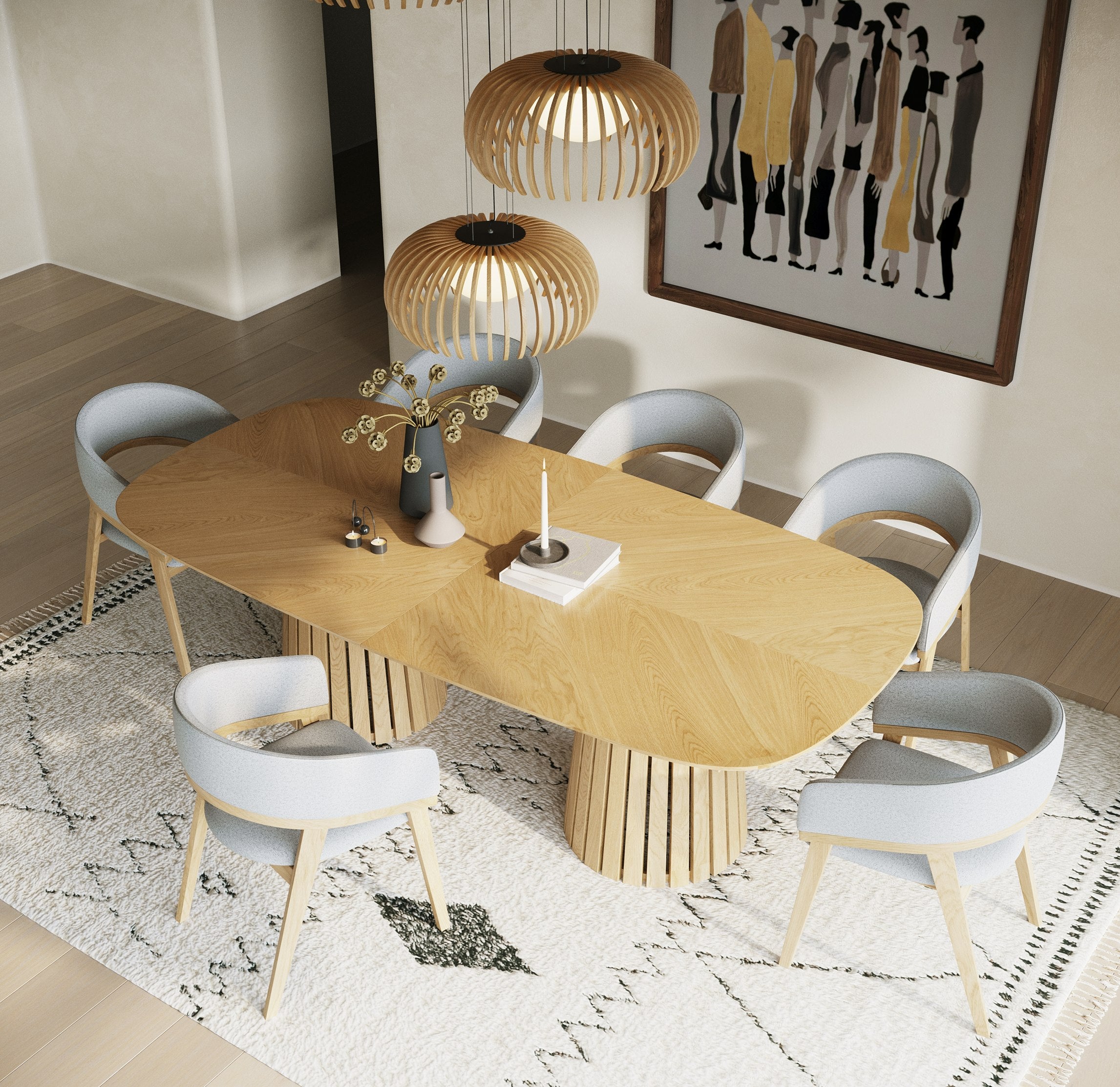 Truman - Mid-Century Modern Extendable Dining Table
