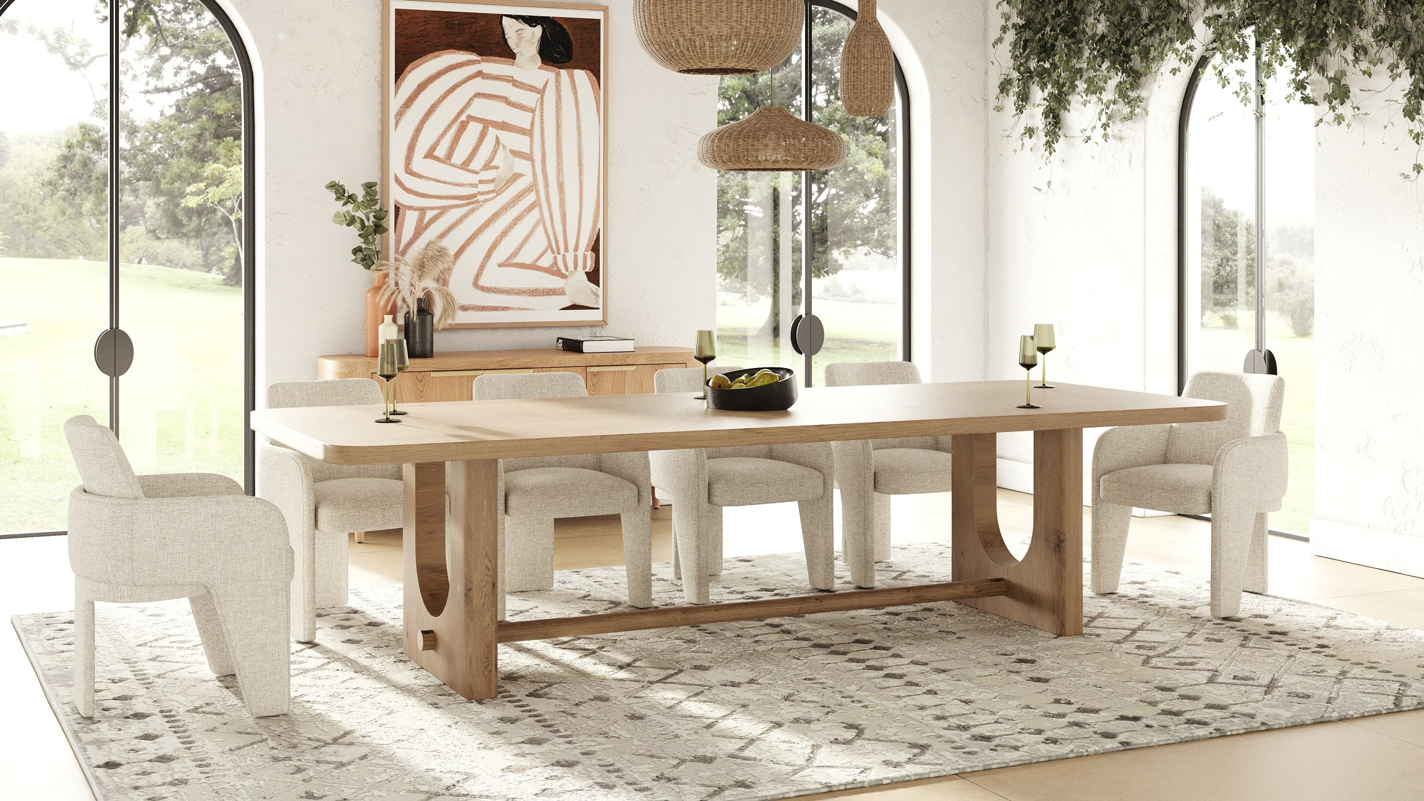 Walz - Modern Natural Oak Rectangular Dining Table