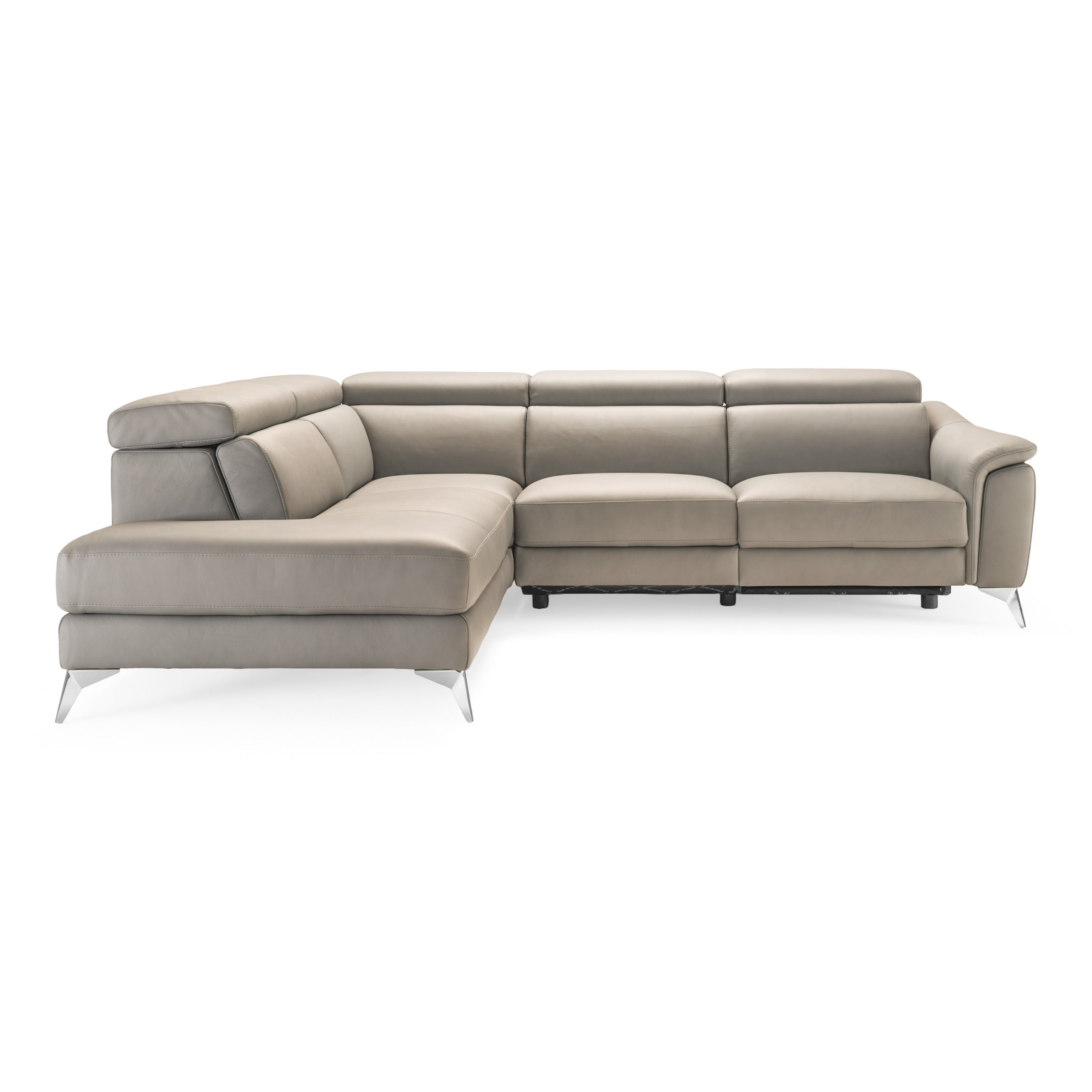 Monte Carlo - Italian Modern Grey Leather LAF Sectional Sofa