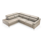 Monte Carlo - Italian Modern Grey Leather LAF Sectional Sofa
