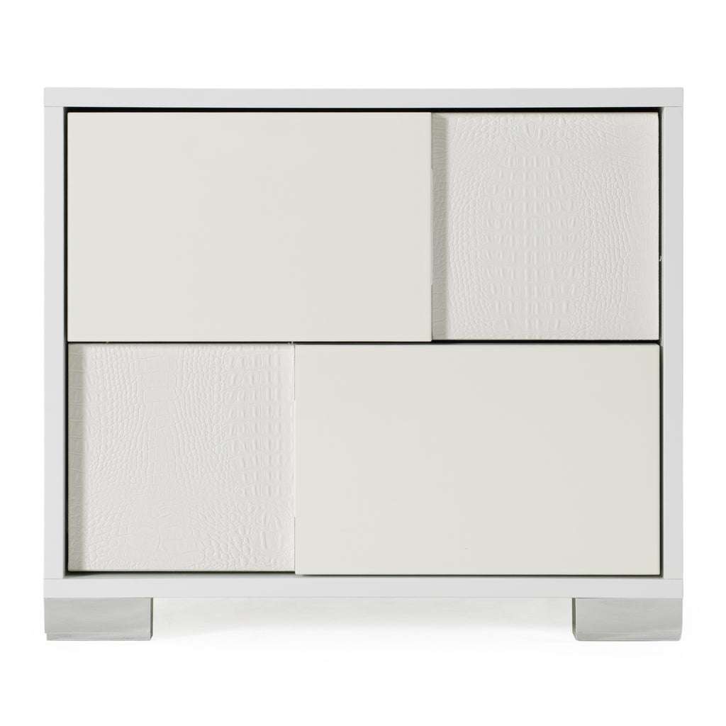 Monza Italian Modern White Nightstand