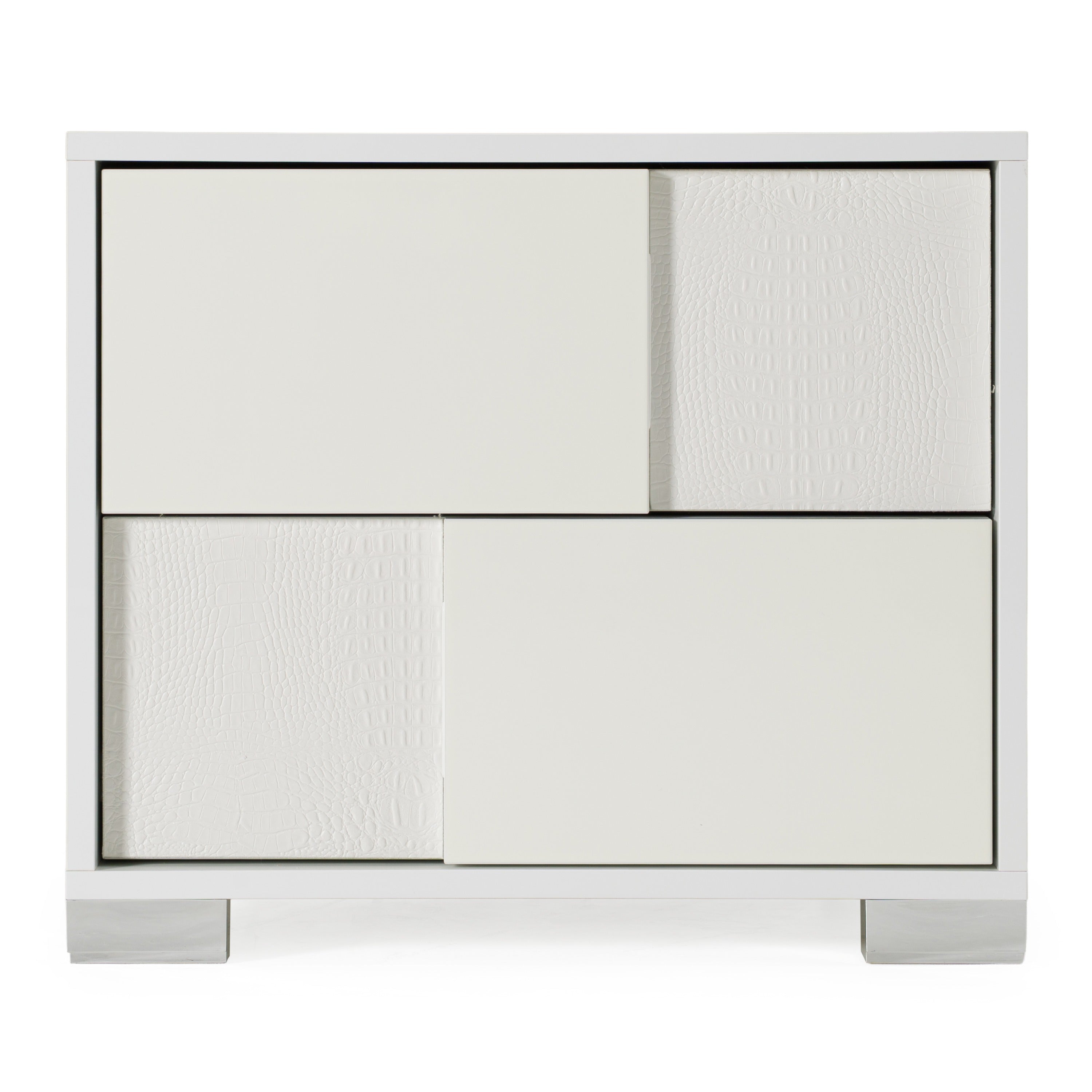 Monza Italian Modern White Nightstand