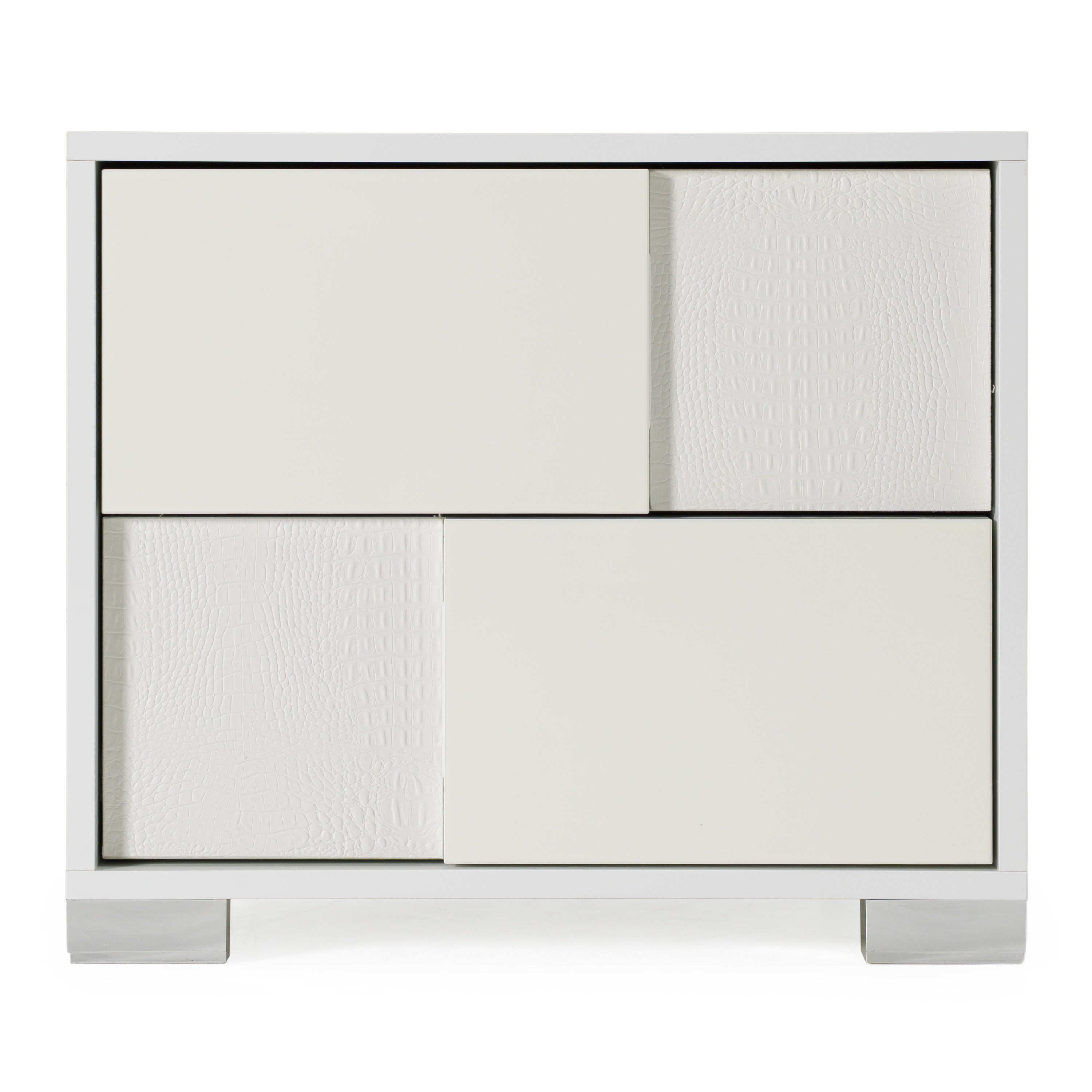 Monza Italian Modern White Nightstand