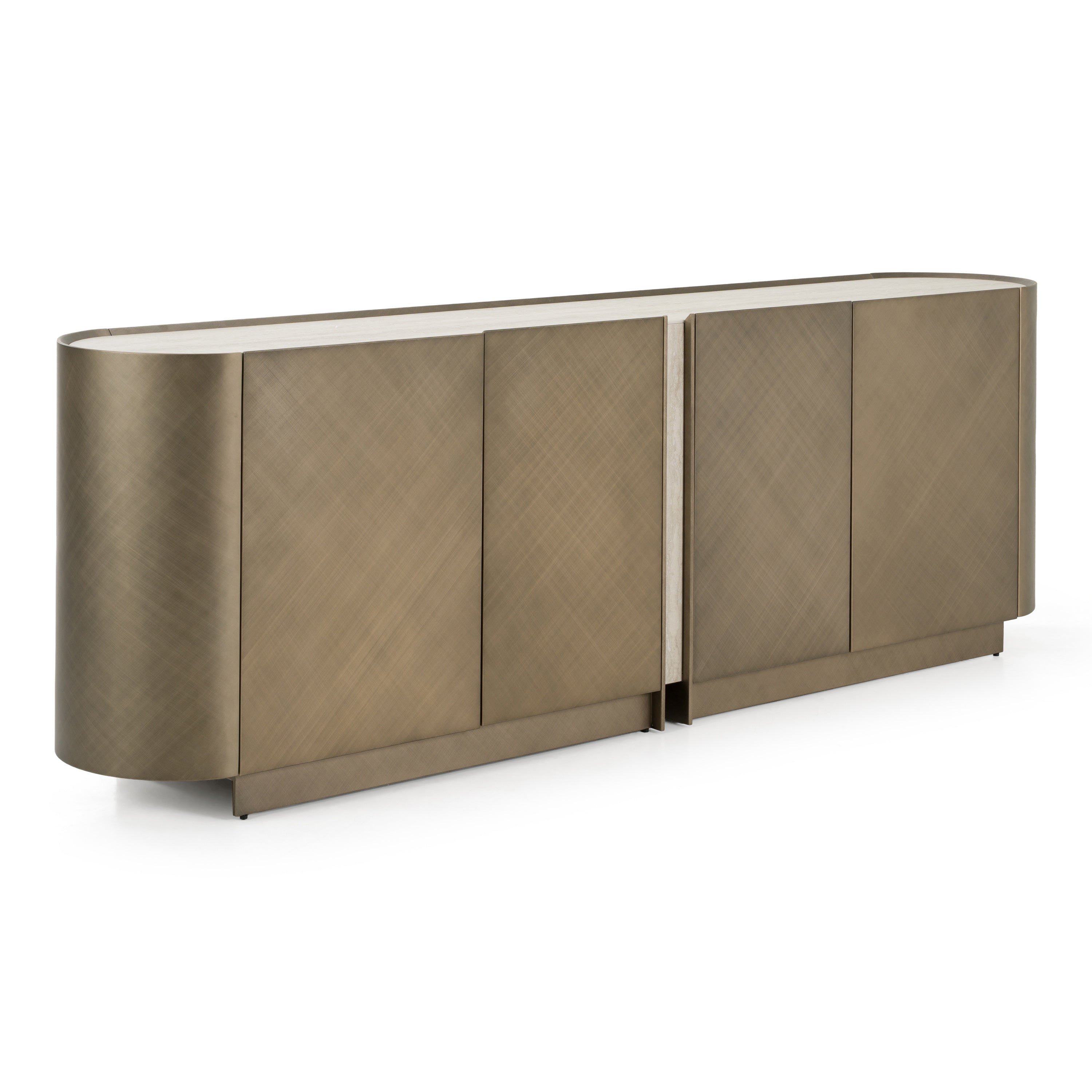 Moorgate - Modern Travertine Ceramic + Bronze Buffet