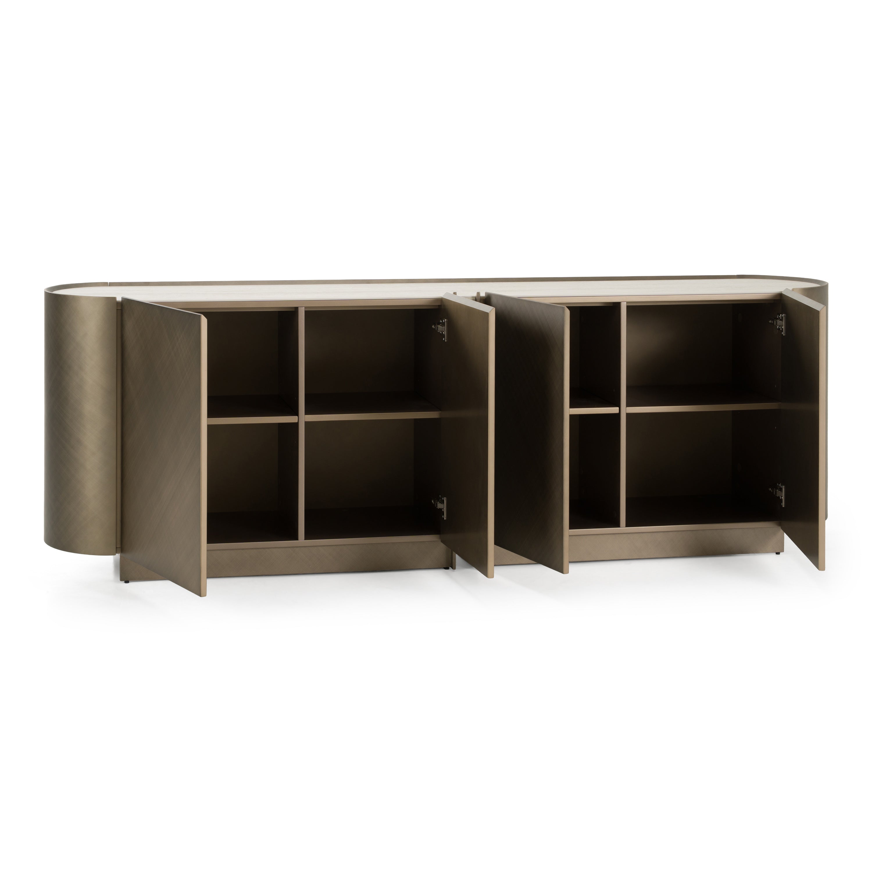 Moorgate - Modern Travertine Ceramic + Bronze Buffet