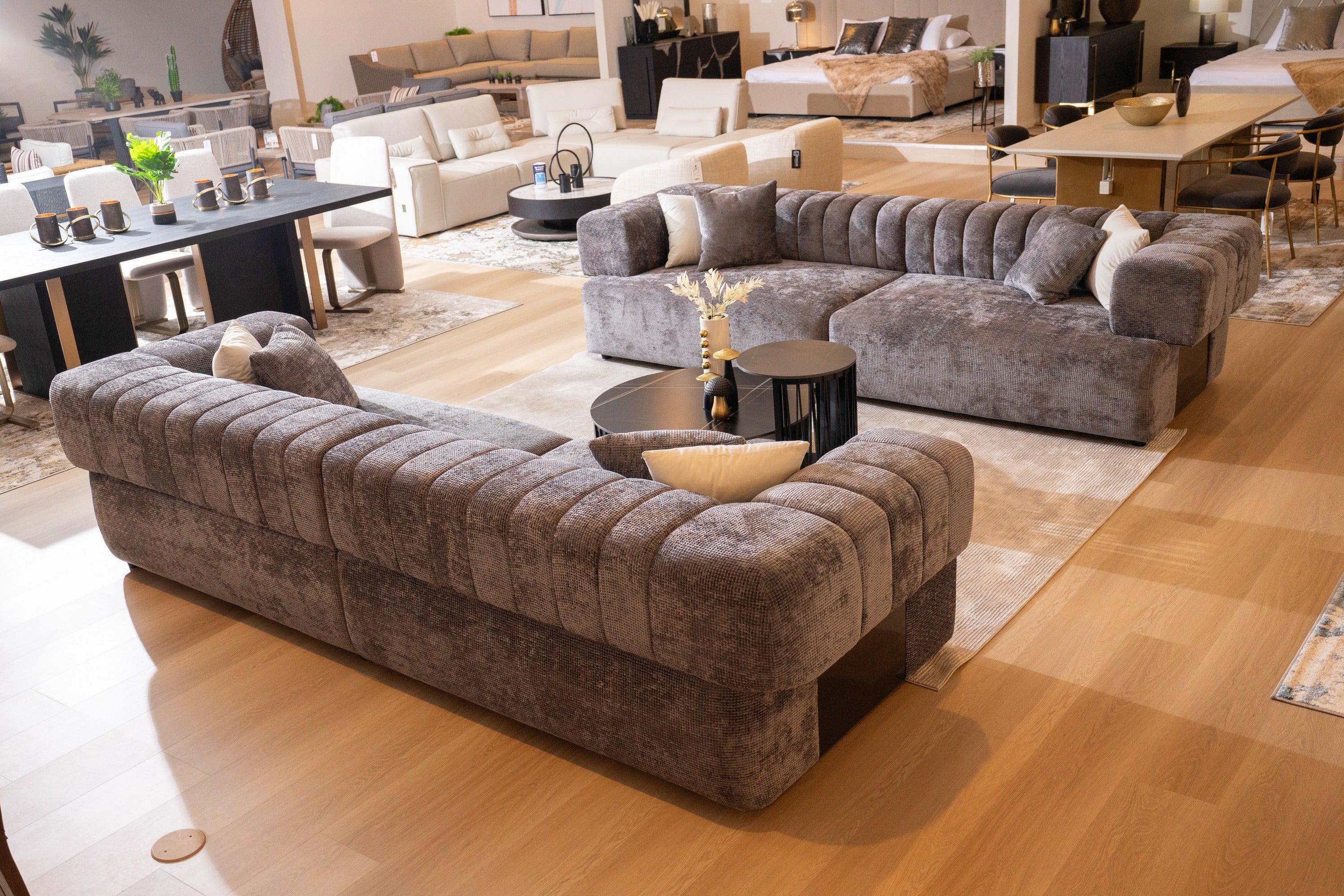 Moreno - Modern Grey Fabric 4 - Seater Sofa