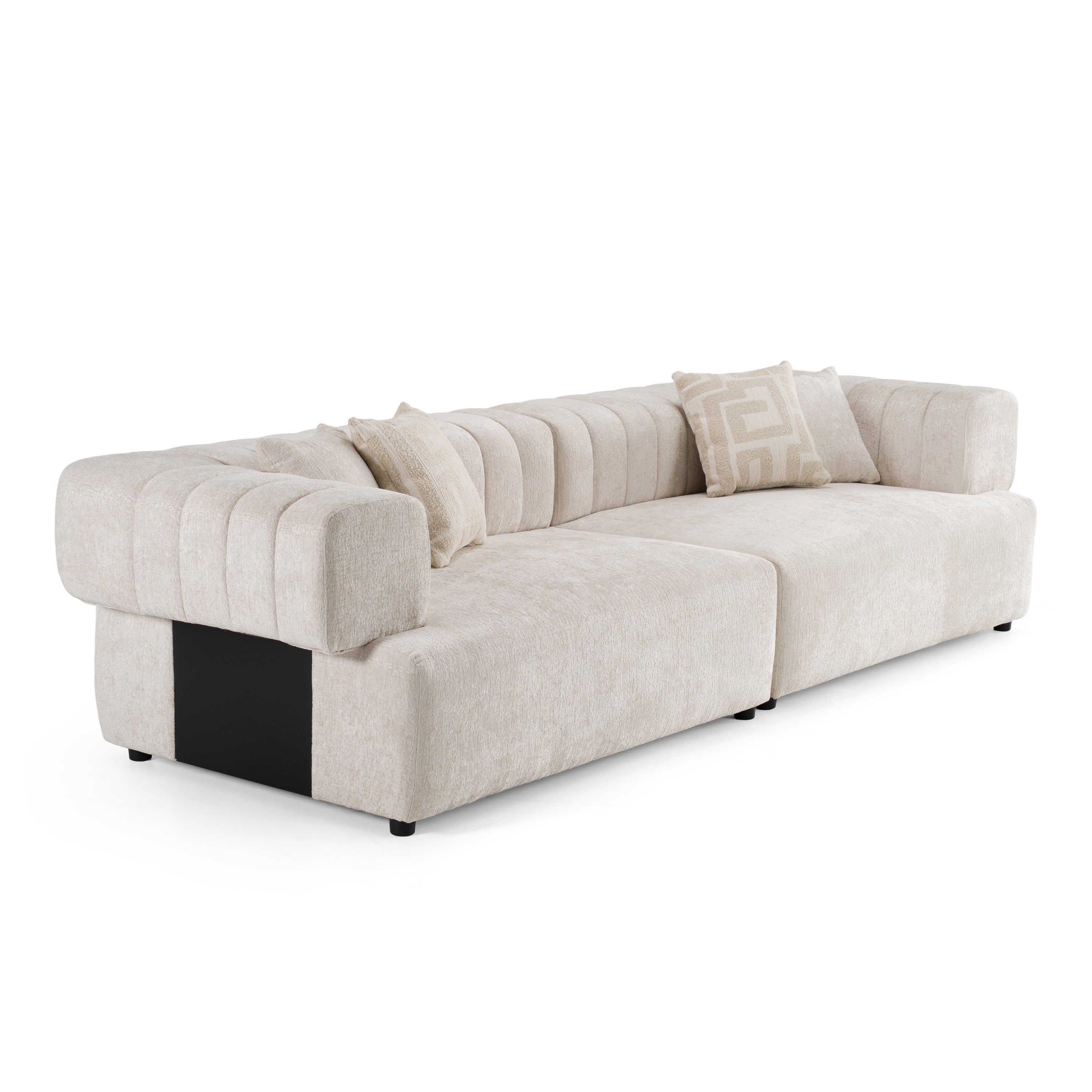 Moreno - Modern Ivory Beige Fabric 4 - Seater Sofa