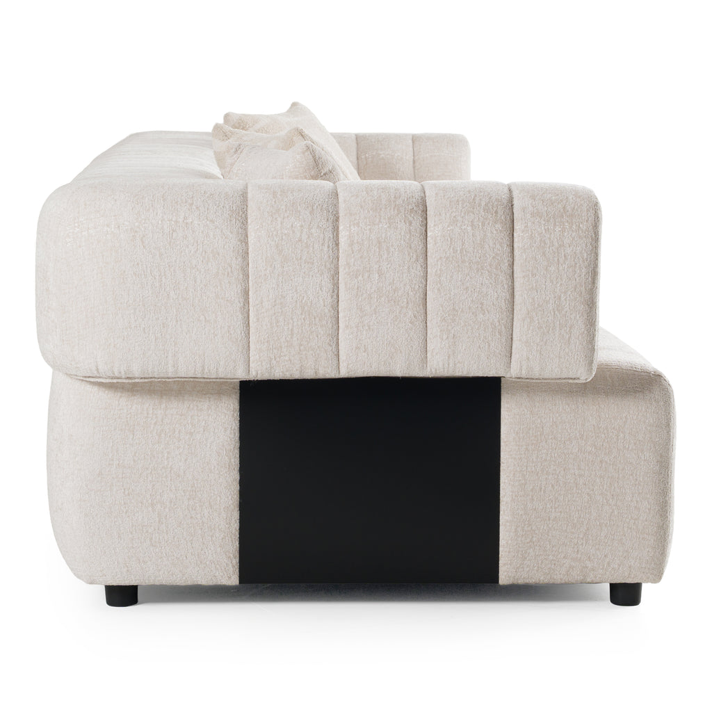 Moreno - Modern Ivory Beige Fabric 4 - Seater Sofa