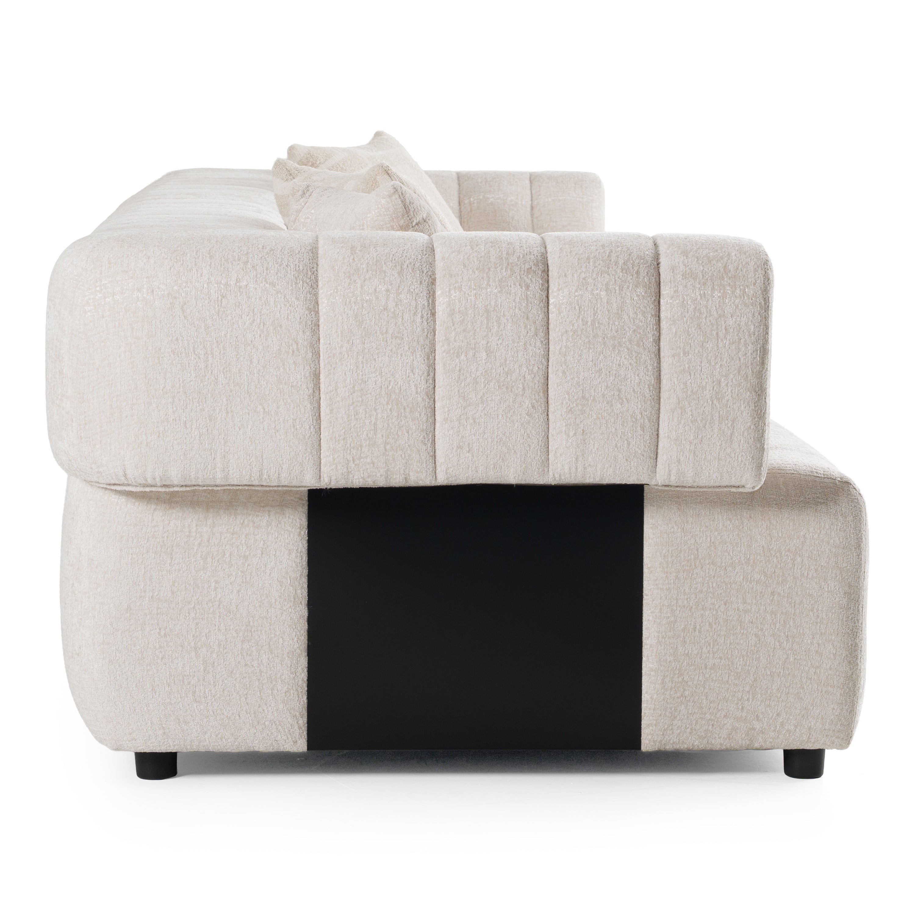 Moreno - Modern Ivory Beige Fabric 4 - Seater Sofa
