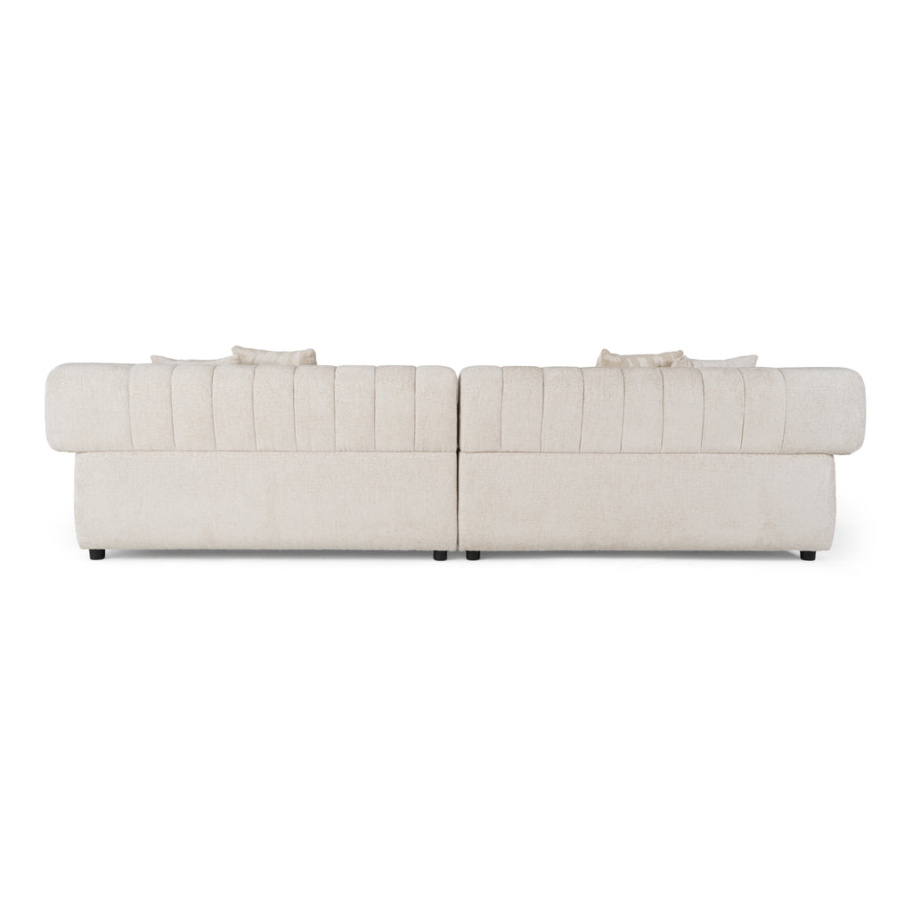 Moreno - Modern Ivory Beige Fabric 4 - Seater Sofa