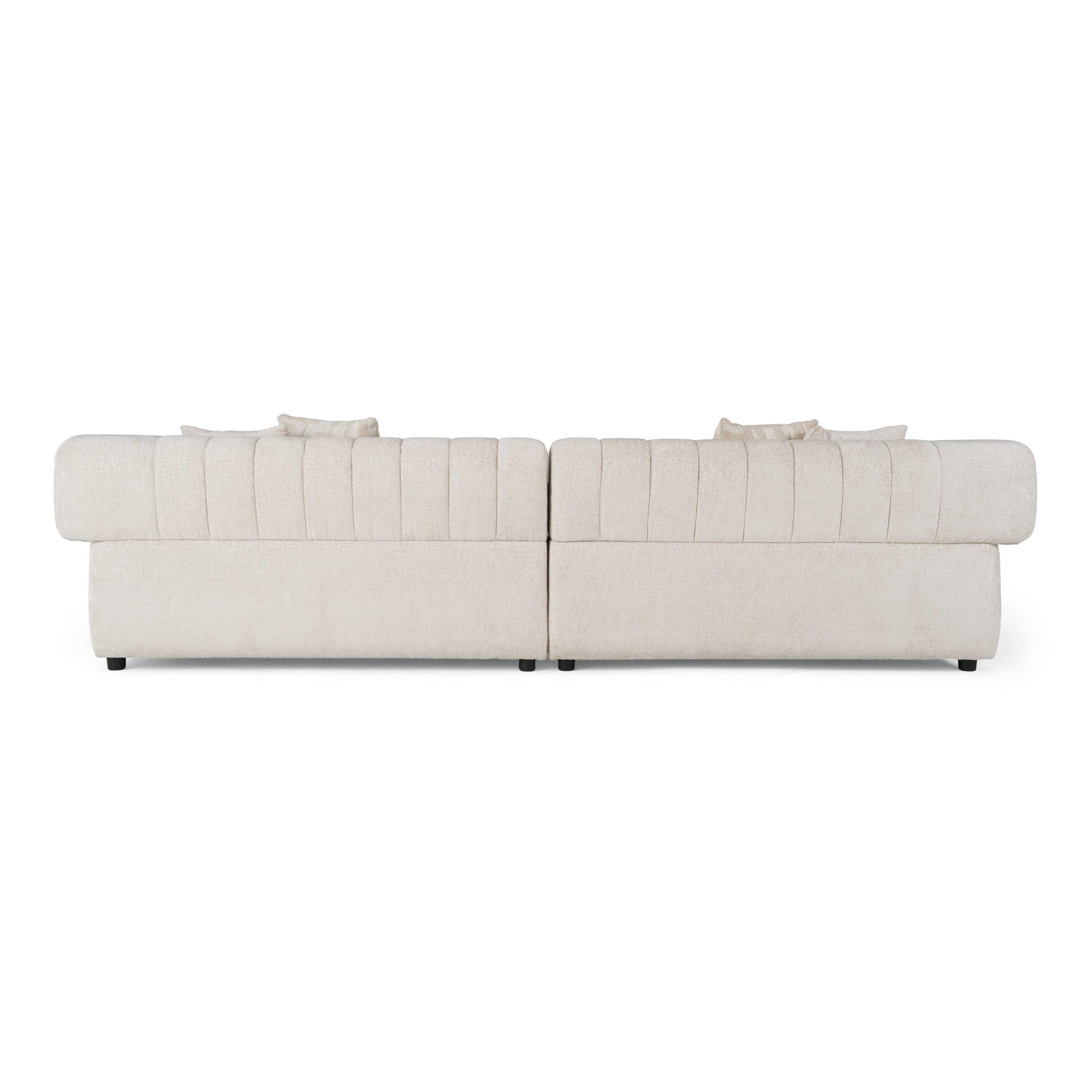 Moreno - Modern Ivory Beige Fabric 4 - Seater Sofa