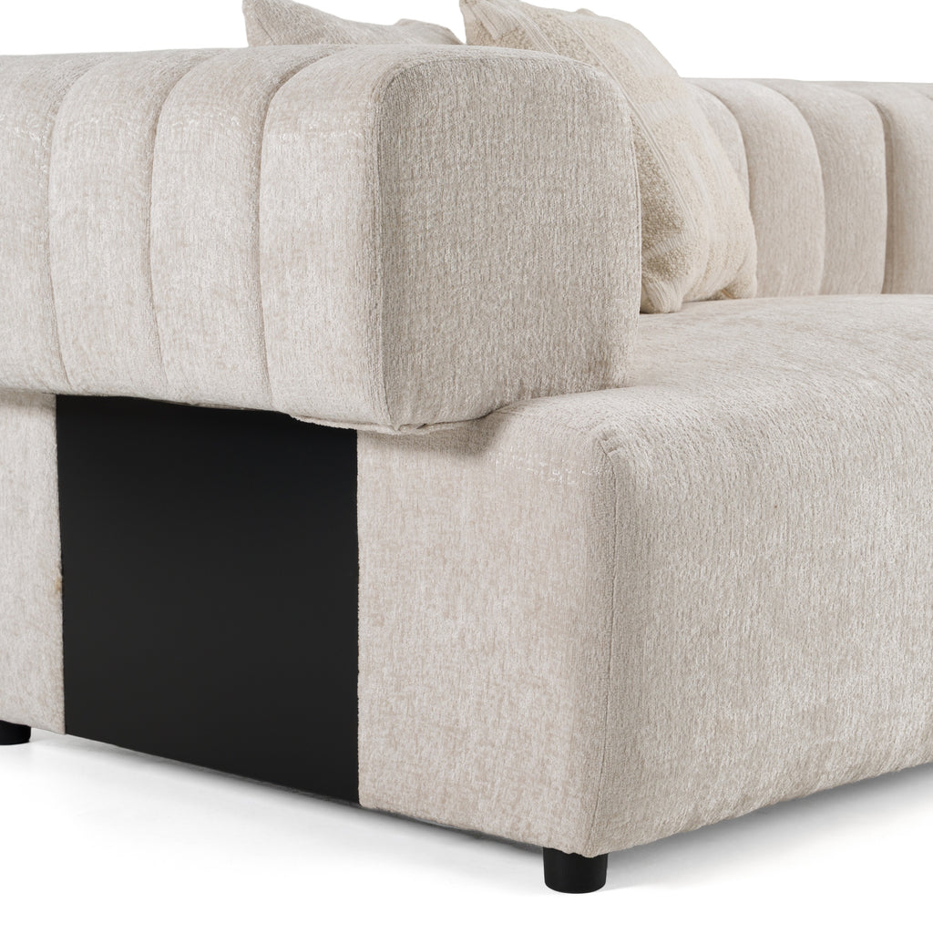 Moreno - Modern Ivory Beige Fabric 4 - Seater Sofa