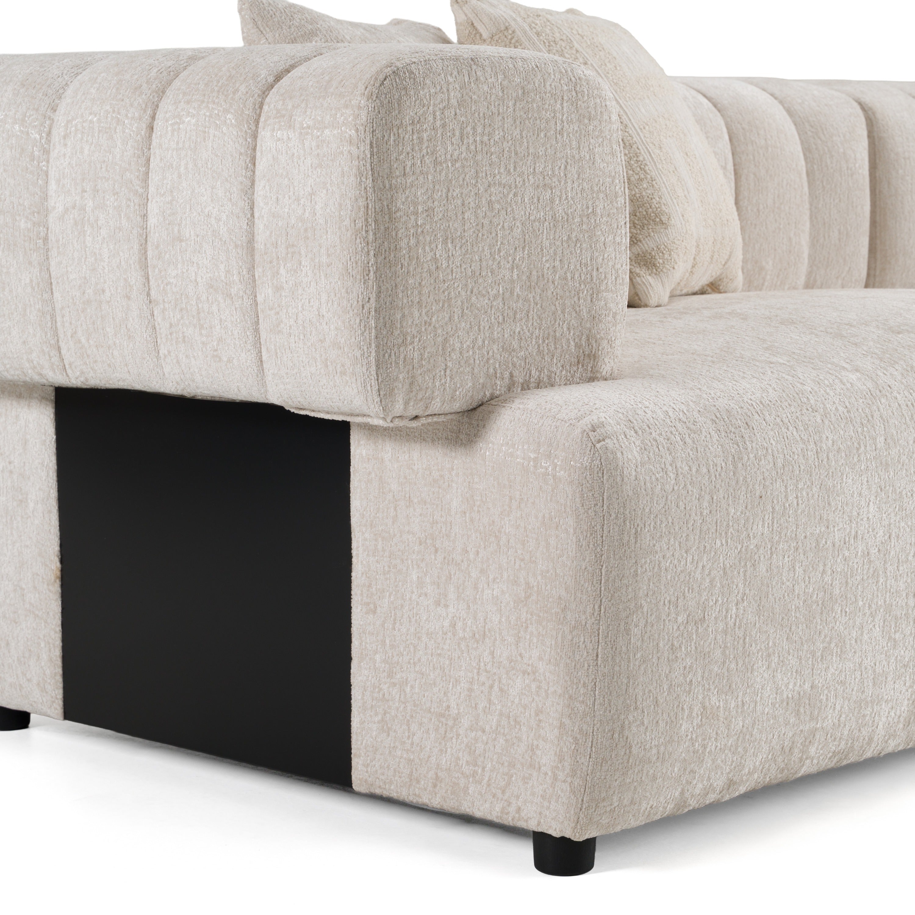 Moreno - Modern Ivory Beige Fabric 4 - Seater Sofa