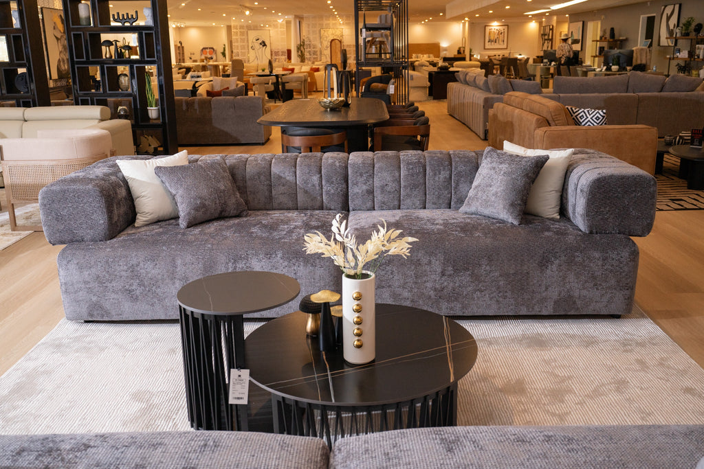 Moreno - Modern Grey Fabric 4 - Seater Sofa