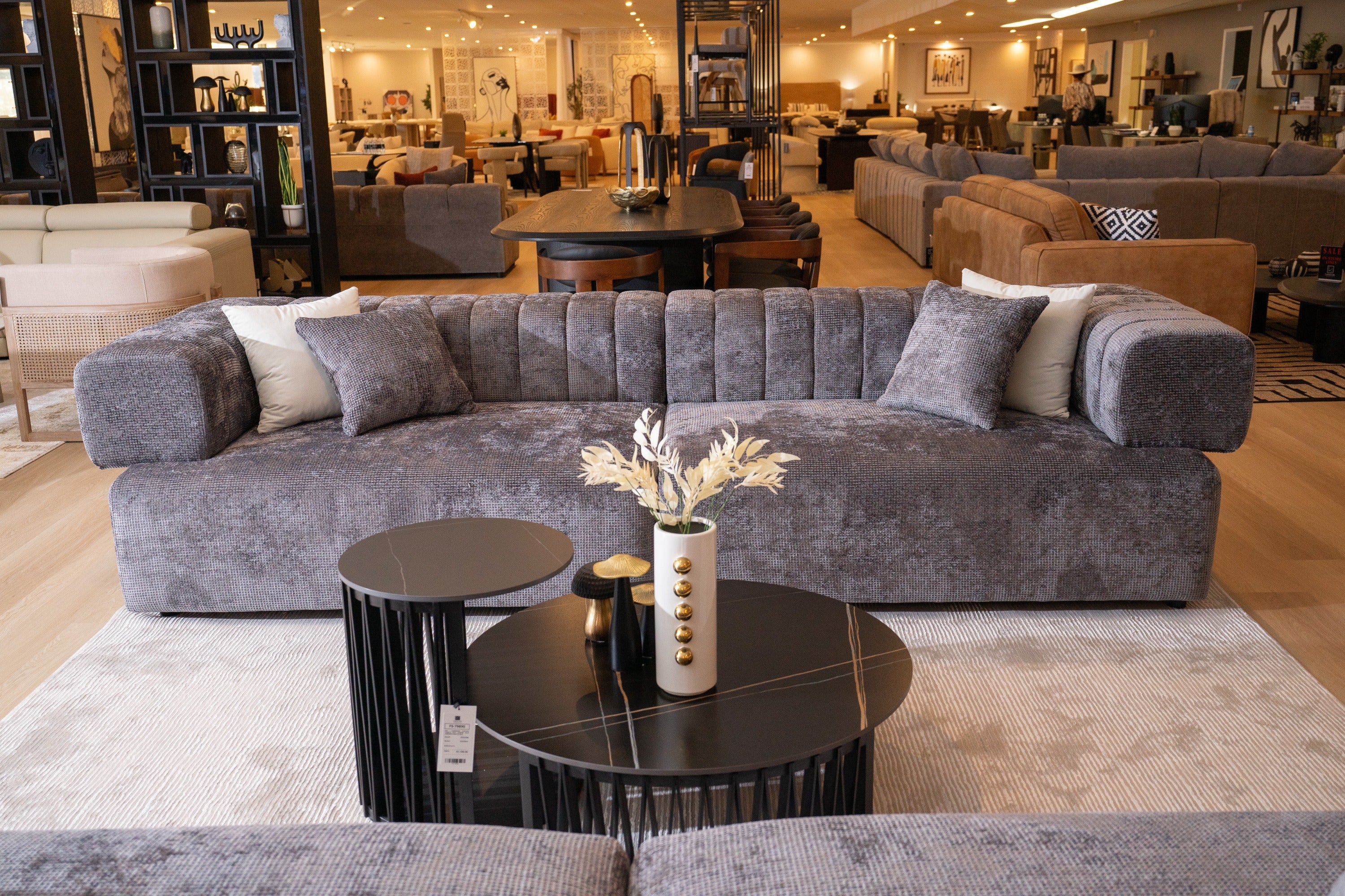Moreno - Modern Grey Fabric 4 - Seater Sofa