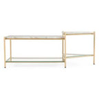Mosk - Modern Marble + Glass + Brass Coffee Table