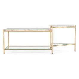 Mosk - Modern Marble + Glass + Brass Coffee Table