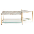 Mosk - Modern Marble + Glass + Brass Coffee Table