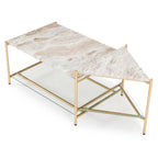 Mosk - Modern Marble + Glass + Brass Coffee Table