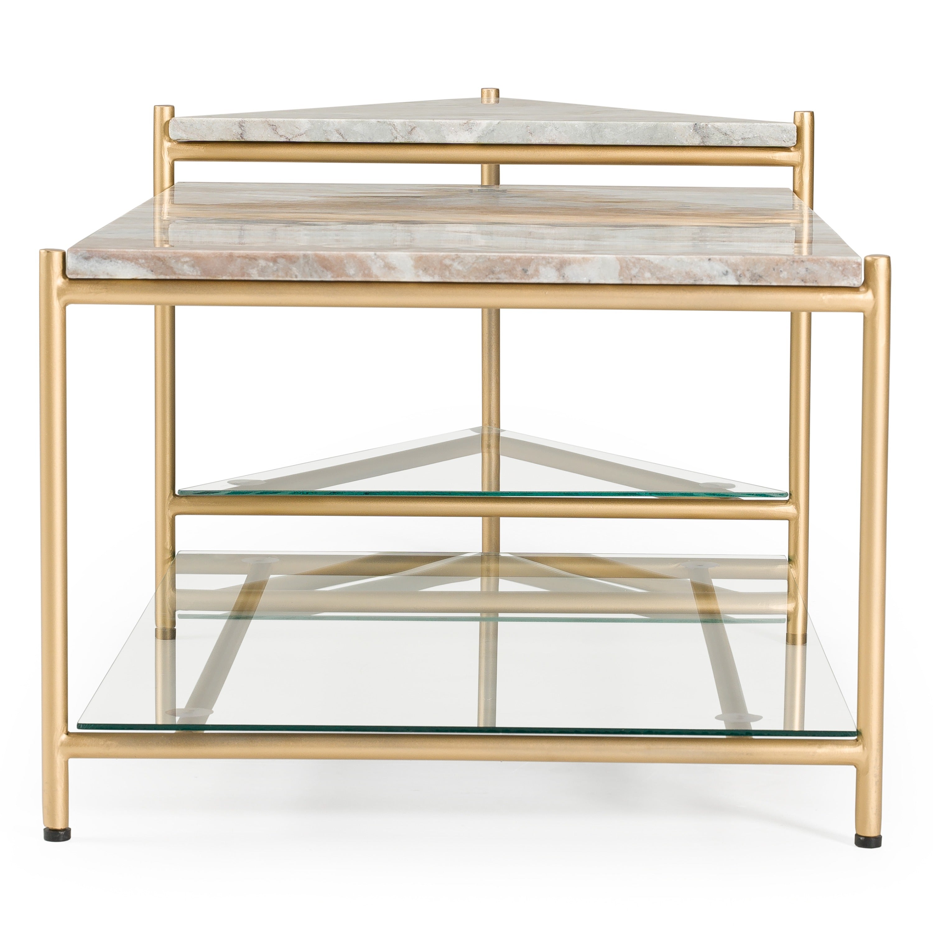 Mosk - Modern Marble + Glass + Brass Coffee Table