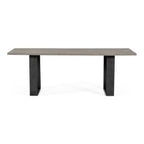 Murphy - Modern Grey Aged Oak & Black Metal Dining Table