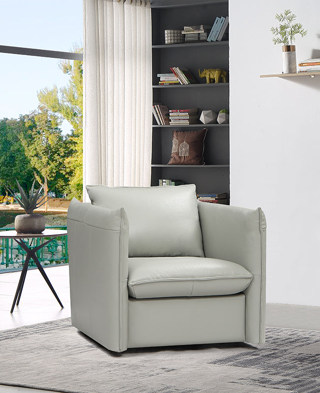 Tamworth Modern Grey Leather Swivel Chair