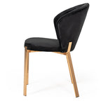 Nadia Modern Black Velvet & Rosegold Dining Chair (Set of 2)