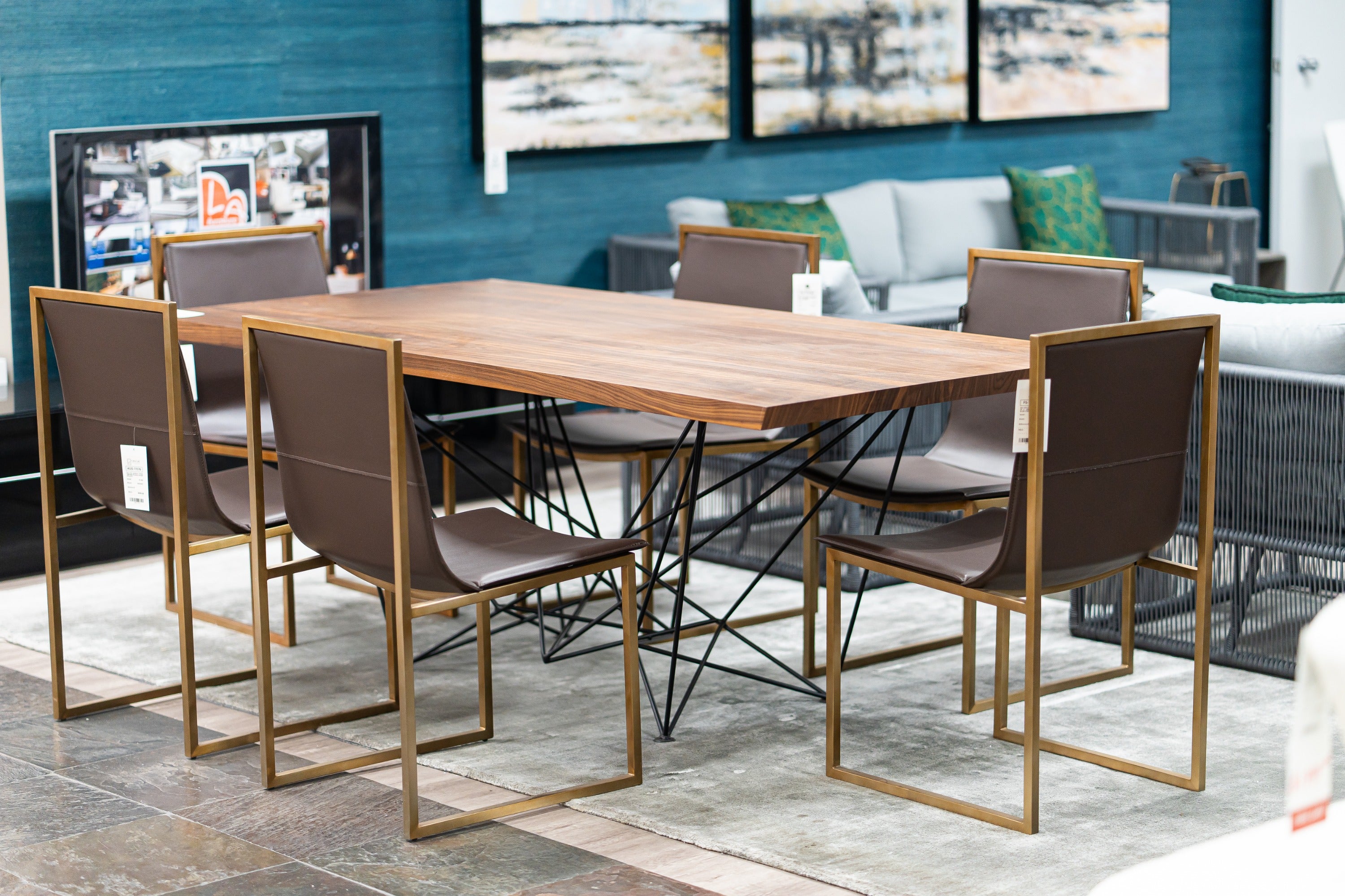 Naomi Modern Walnut Dining Table